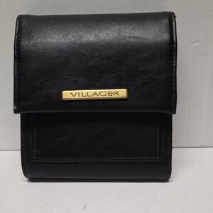 Villager Black Wallet with Gold Accent